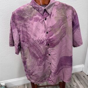 Harley-Davidson Purple Abstract Brushstroke Button-Up Shirt